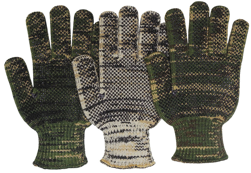 Acrylic Knit Grip Dot Gloves - Army Navy